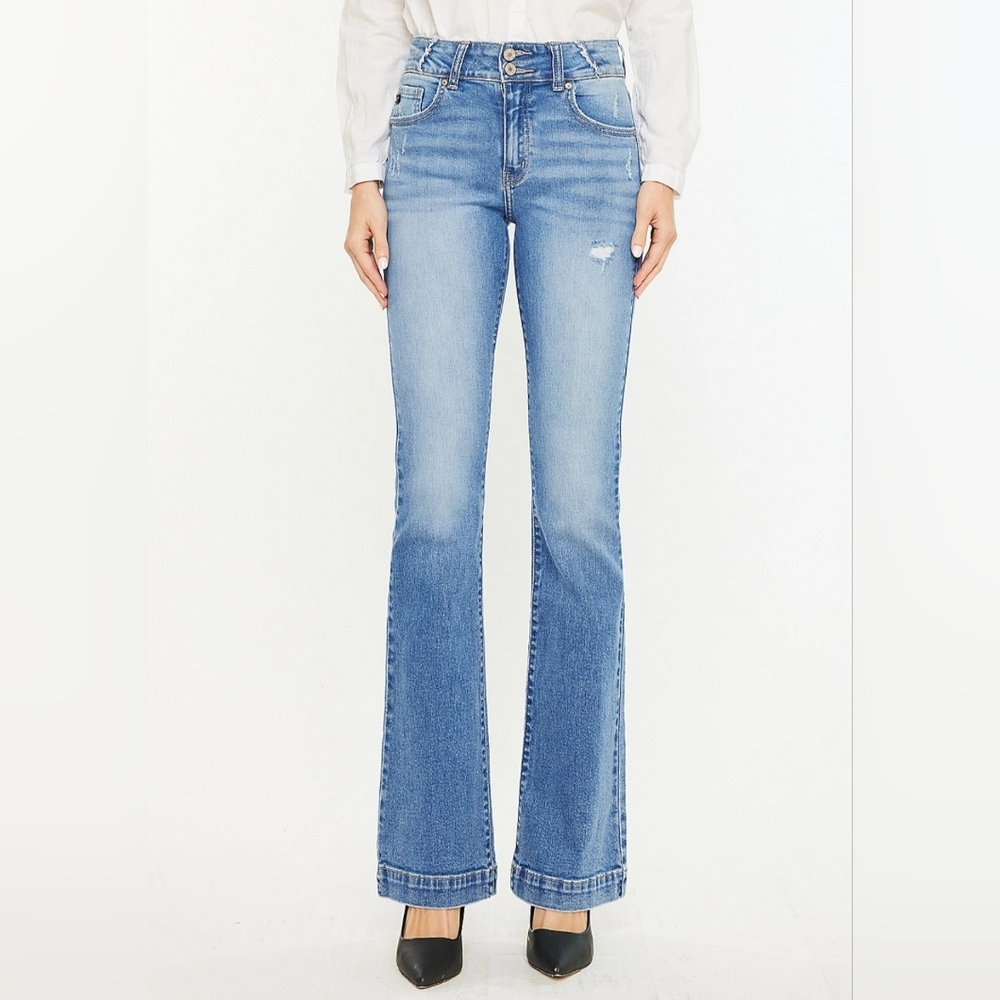 KanCan High Rise Double Button Flare Jeans-Size 29